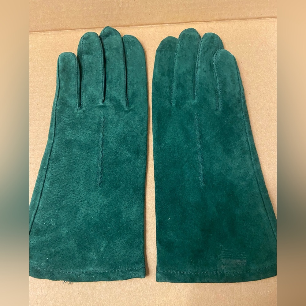 Green suede gloves extra large - Picture 2 of 2